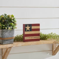 Faith Family Freedom on Flag MDF Block Sign 5x5x1 VHC Brands