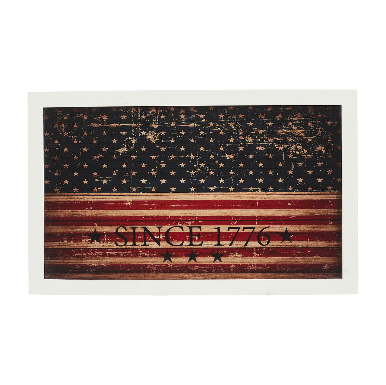 Vintage USA Flag Since 1776 MDF Wall Hanging 10x16 VHC Brands