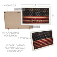 Vintage USA Flag Since 1776 MDF Wall Hanging 10x16 VHC Brands