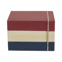 Let Freedom Ring MDF Block Sign w/ American Map Ornament On Twine 4x6x5 - VHC Brands