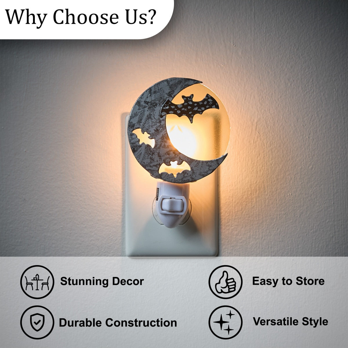 Moon And Bat Night Light - Set of 4 Park Designs
