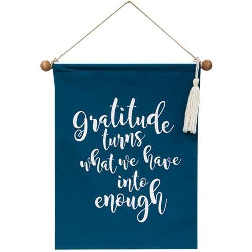 Gratitude Fabric Wall Hanging - The Fox Decor