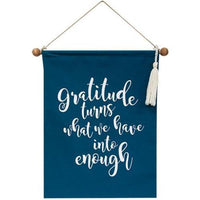 Gratitude Fabric Wall Hanging - The Fox Decor