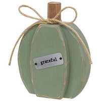 Grateful Teal Chunky Pumpkin Sitter - The Fox Decor