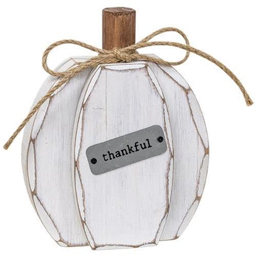 Thankful White Chunky Pumpkin Sitter - The Fox Decor