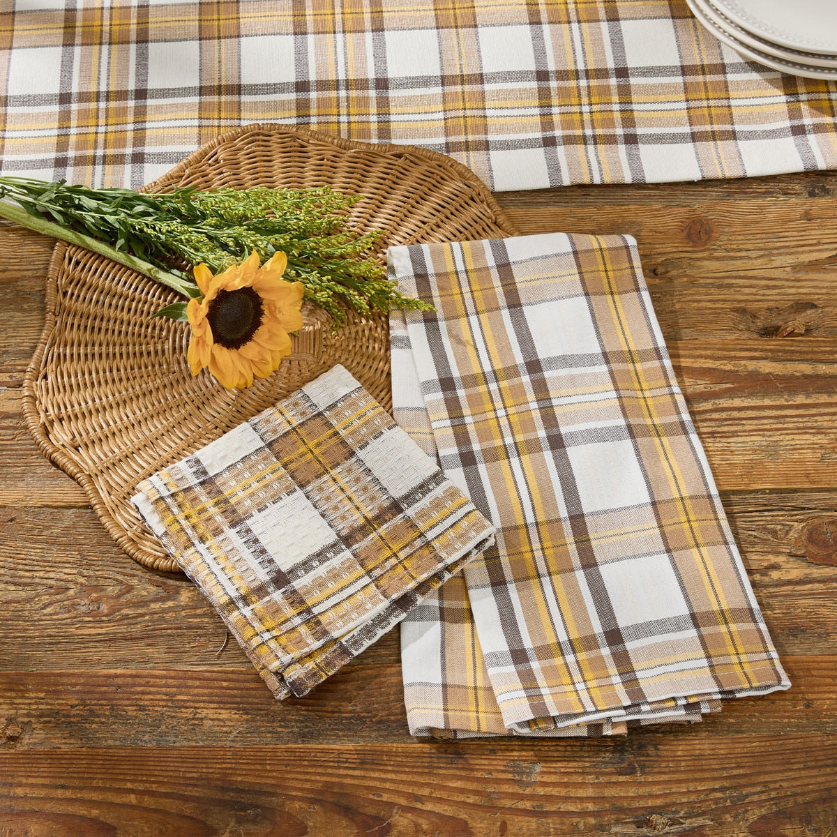 Maize Plaid Dishtowels - Set of 4 Park Designs