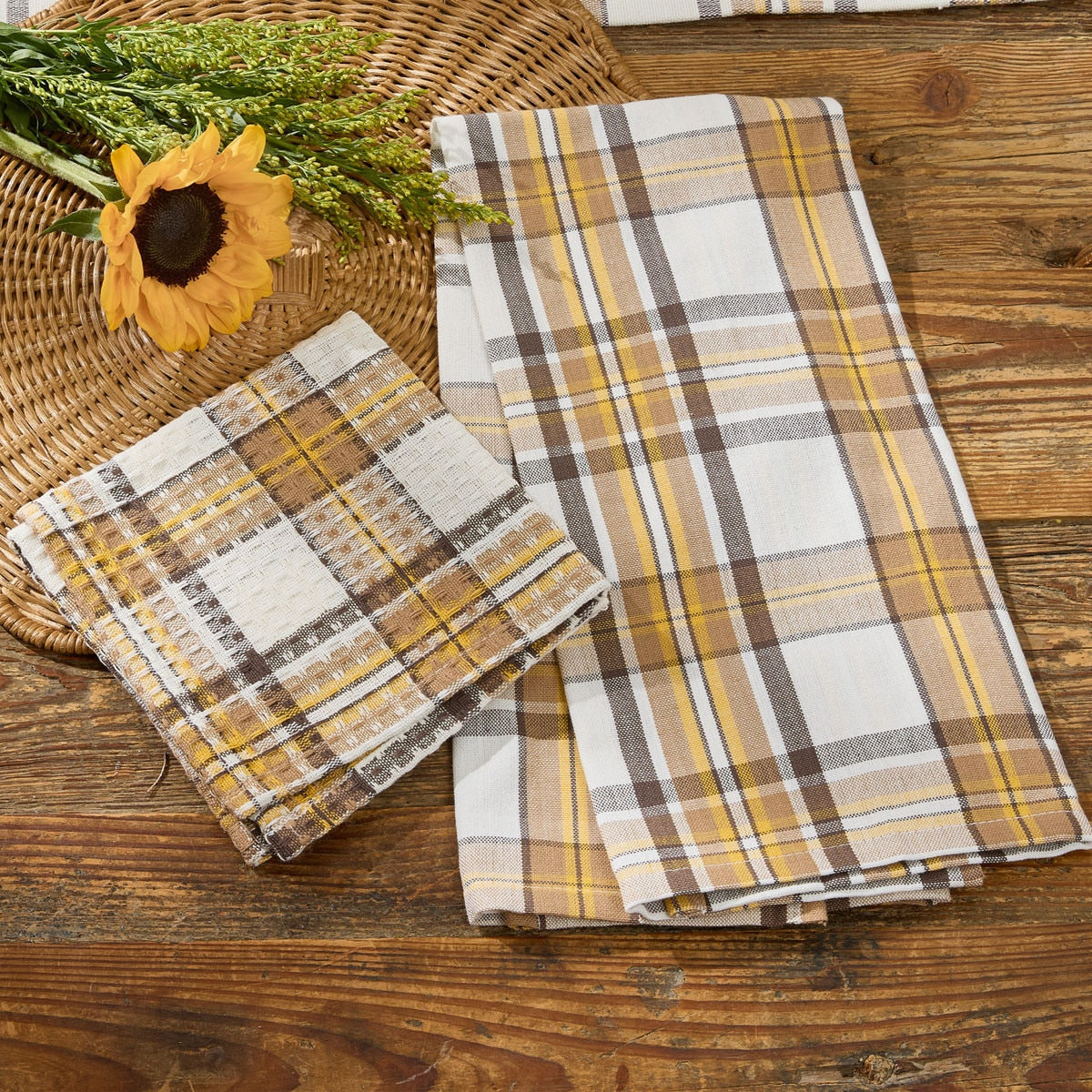 Maize Plaid Dishtowels - Set of 4 Park Designs