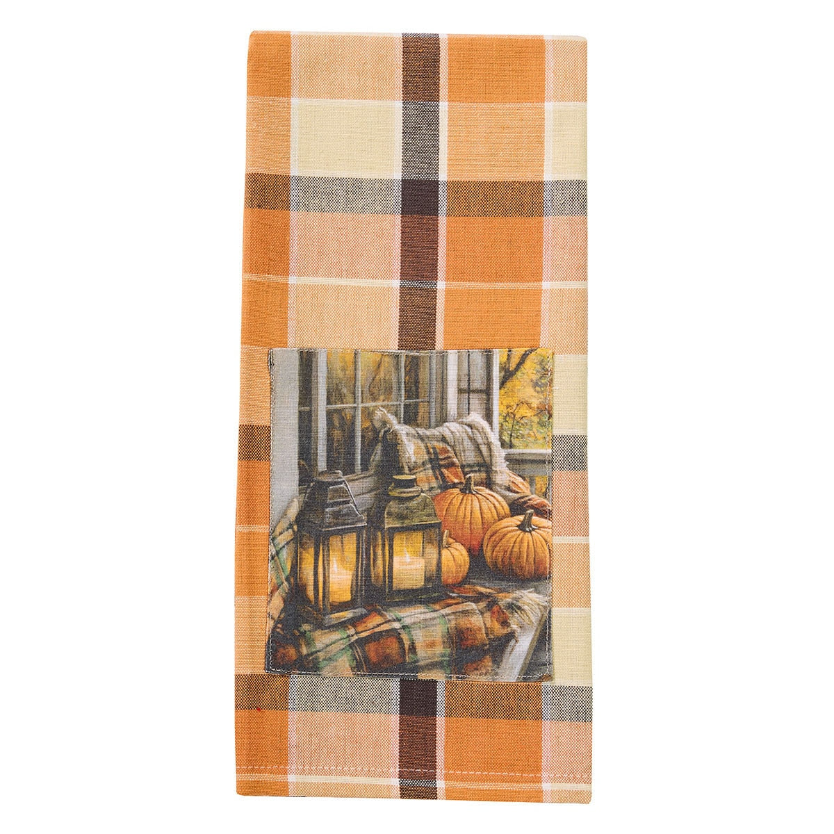 Rustic Fall Porch Lantern Patch Dishtowel - Park Designs