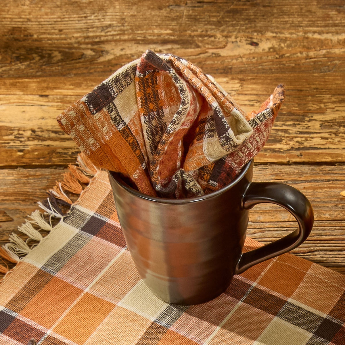 Rustic Fall Porch Waffle Dishcloths - Set of 6 Park Designs