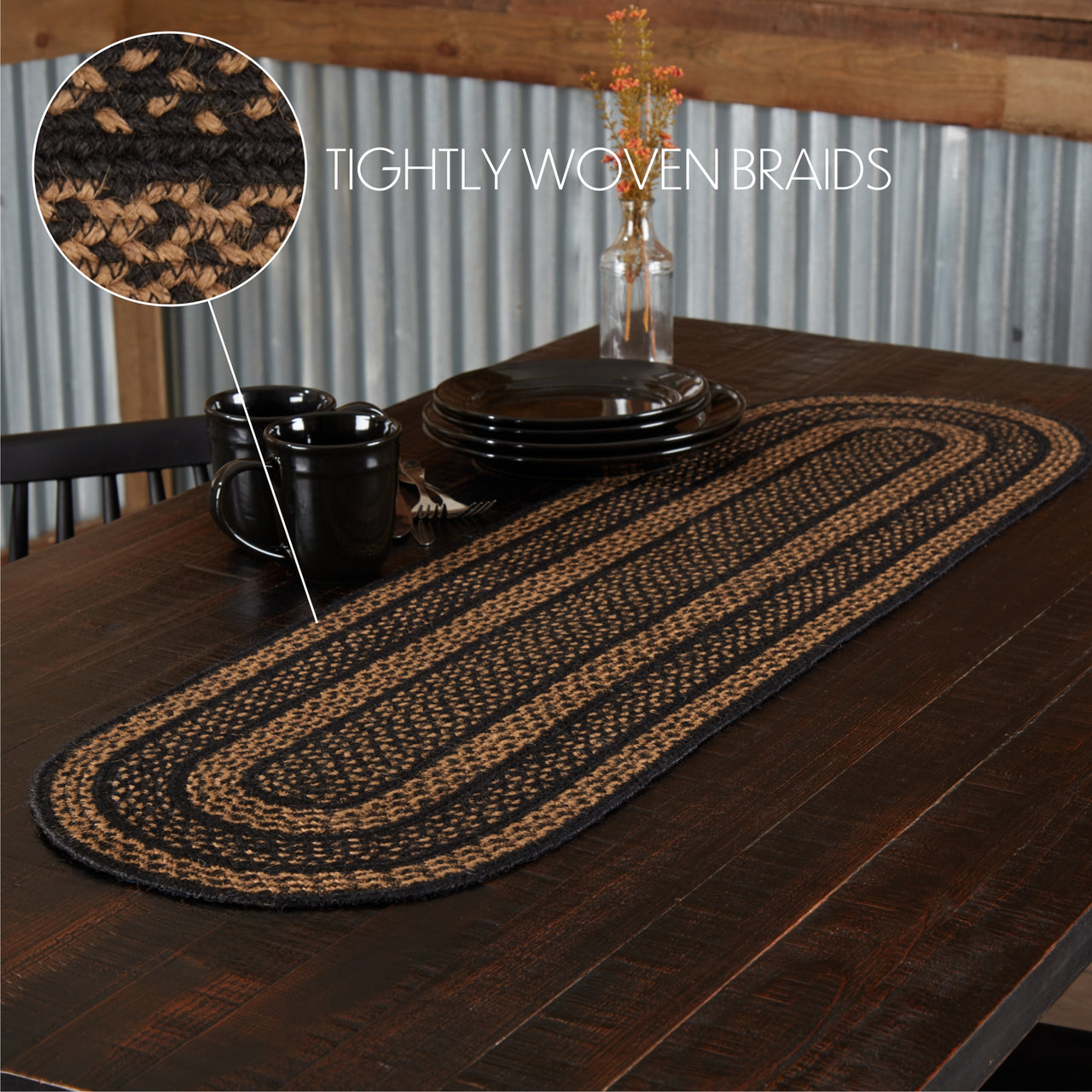 Farmhouse Jute Braided Table Runner