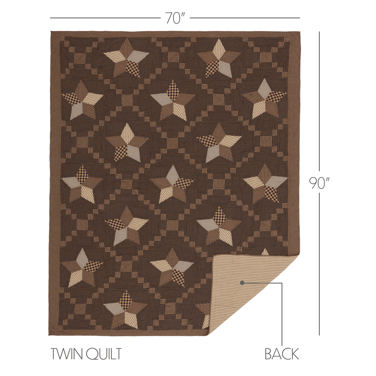 Farmhouse Star Twin Quilt 70Wx90L - The Fox Decor