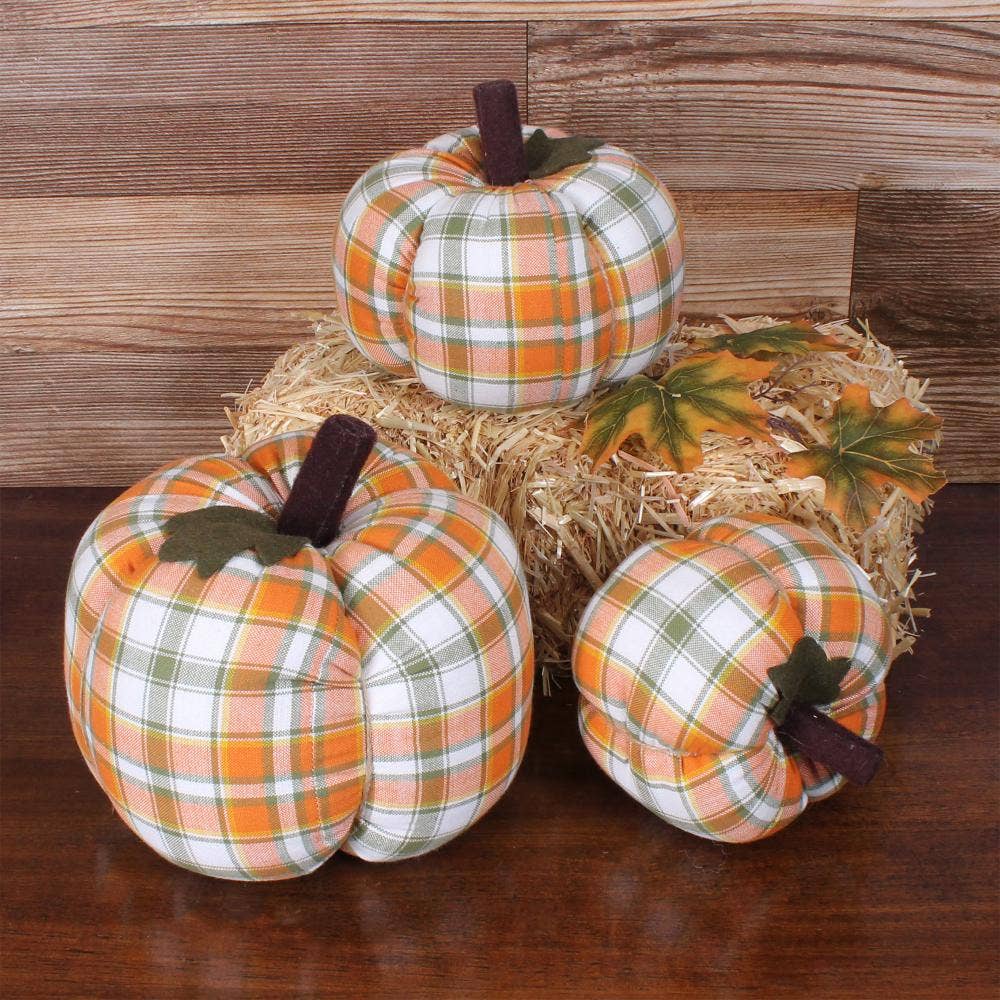 Fall Harvest Plaid Pumpkin 8x6 ON810549