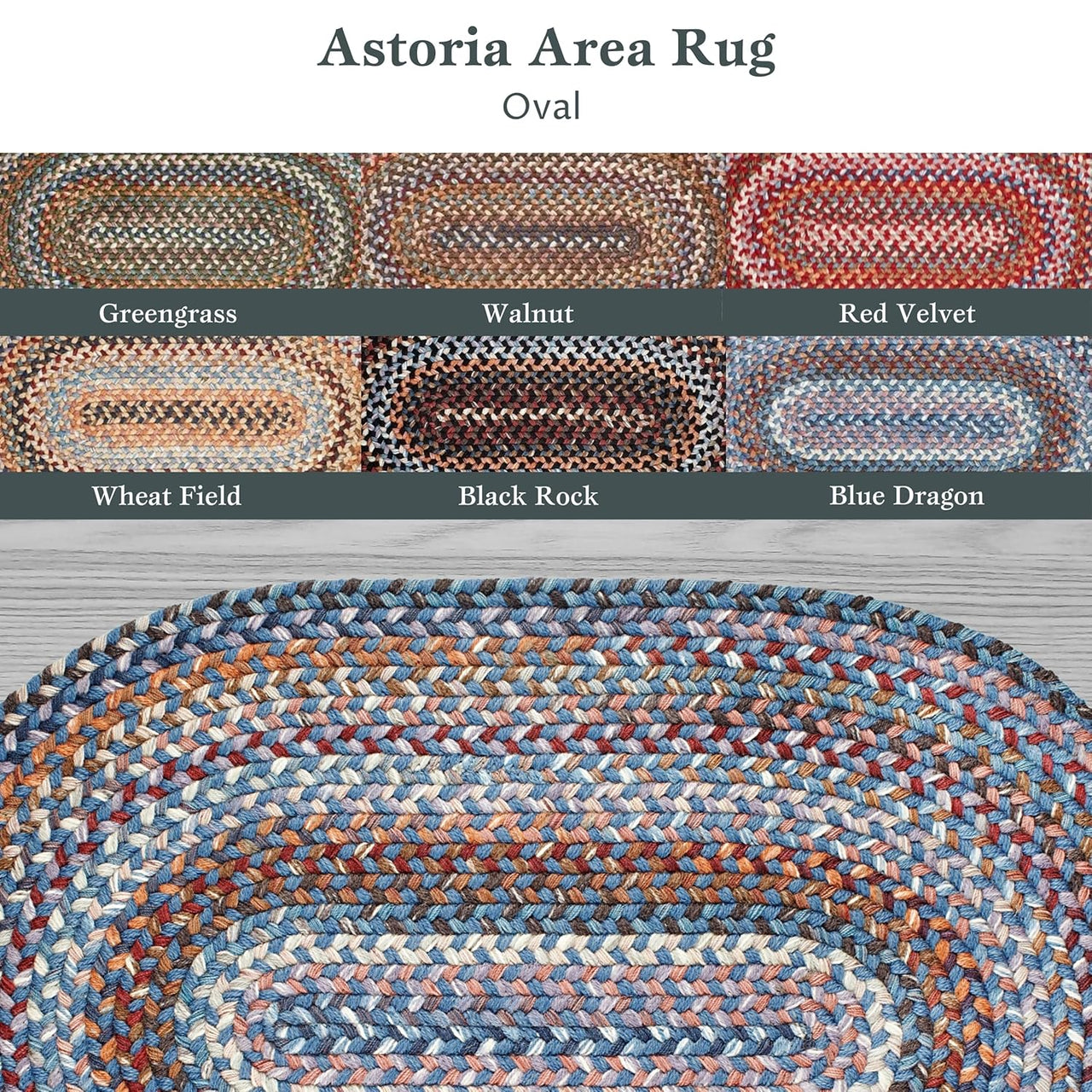 Astoria Braided Area Rug - Oval