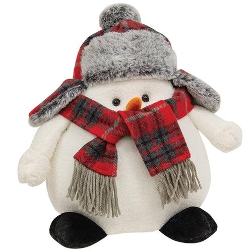 Bundled Up Winter Plaid Snowman - The Fox Decor