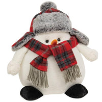 Bundled Up Winter Plaid Snowman - The Fox Decor