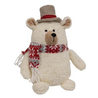Nordic Red Gray Top Hat Bear - The Fox Decor