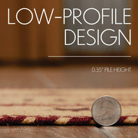 Burgundy Tan Indoor/Outdoor Medium Bone Rug 15x23 - The Fox Decor