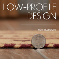 Burgundy Tan Jute Rug Rect w/ Pad 27x48 - The Fox Decor