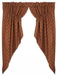 Mocha Black Pineapple Town Gathered Swag Lined - Interiors by Elizabeth