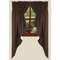 Black - Mustard Lover’???s Knot Jacquard Gathered Swag - Lined - Interiors by Elizabeth