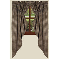 Black-Nutmeg Kingston Jacquard Gathered Swag - Lined - Interiors by Elizabeth