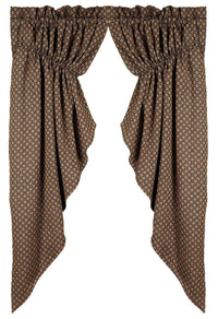 Black Nutmeg Kingston Jacquard Gathered Swag Lined - Interiors by Elizabeth