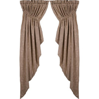 Taupe Candlewicking Taupe Gathered Swag - Lined - Interiors by Elizabeth