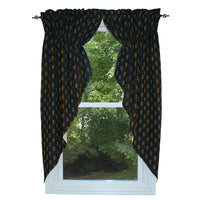 Pineapple Town Black Gathered Swag - Interiors by Elizabeth