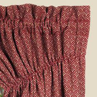 Barn Red Oat Philmont Jacquard Gathered Swag Lined - Interiors by Elizabeth