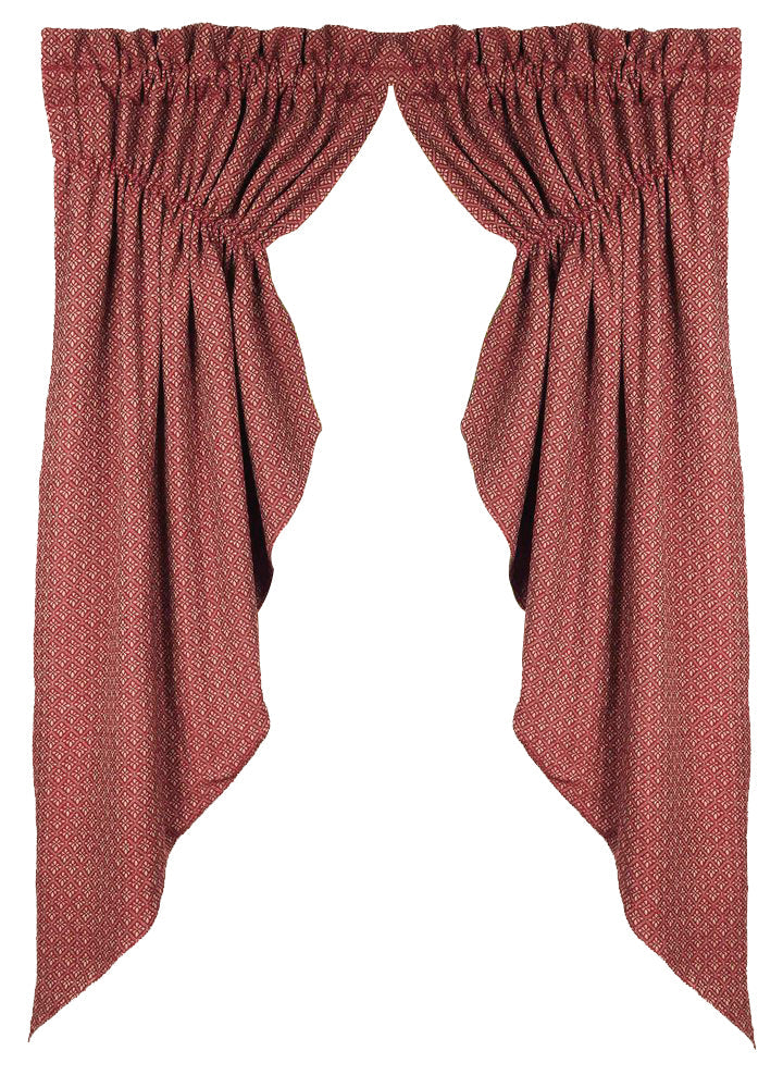 Barn Red Oat Philmont Jacquard Gathered Swag Lined - Interiors by Elizabeth