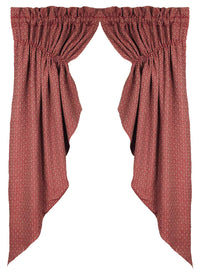 Barn Red Oat Philmont Jacquard Gathered Swag Lined - Interiors by Elizabeth