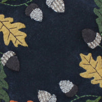 Leaves & Acorns Black Candle Mat  Set of 2 CM022010