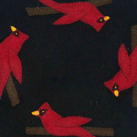 Cardinal Christmas Black Candle Mat Set Of Two CMAR0069