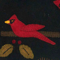 Cardinal Christmas Black Candle Mat Set Of Two CMAR0069