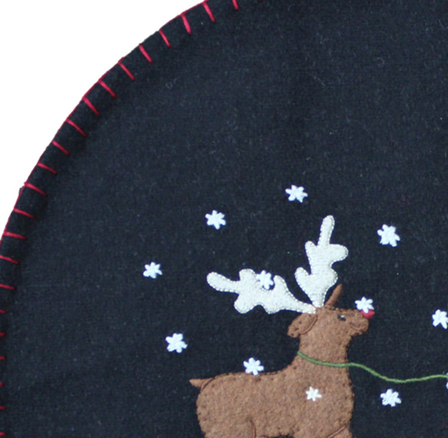 Christmas Friends Black Candle Mat  Set of 2 CMGD0367