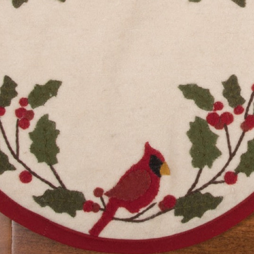 Cardinal Holly Candle Mat  Set of 2 CMRE0333