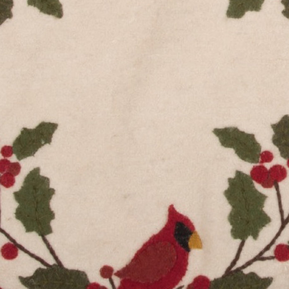 Cardinal Holly Candle Mat  Set of 2 CMRE0333