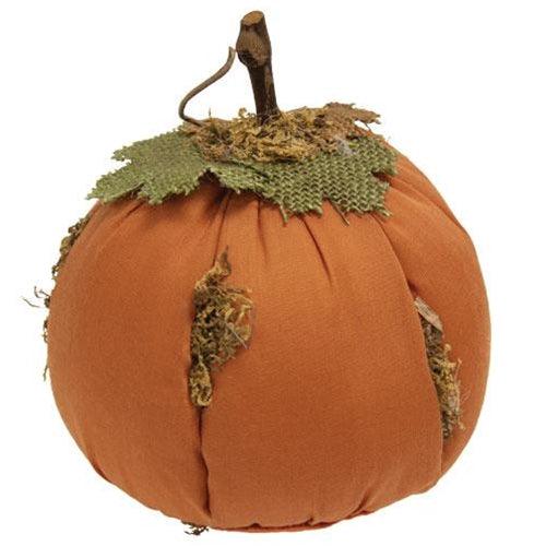 Mossy Orange Stuffed Pumpkin 5 x 6 - The Fox Decor