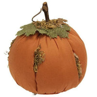 Mossy Orange Stuffed Pumpkin 5 x 6 - The Fox Decor