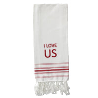 Red I Love Us Towel - Interiors by Elizabeth