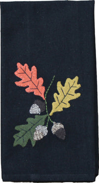 Leaves & Acorns Black towel  - Interiors by Elizabeth