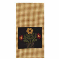 Black - Mustard Blooms Towel - Set of Two - Interiors by Elizabeth