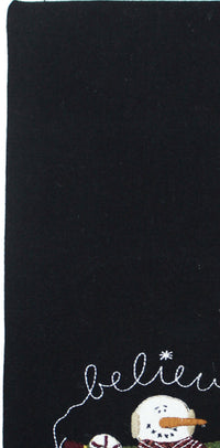 Snowman Believe Black towel  Set of 2 ETGP0425