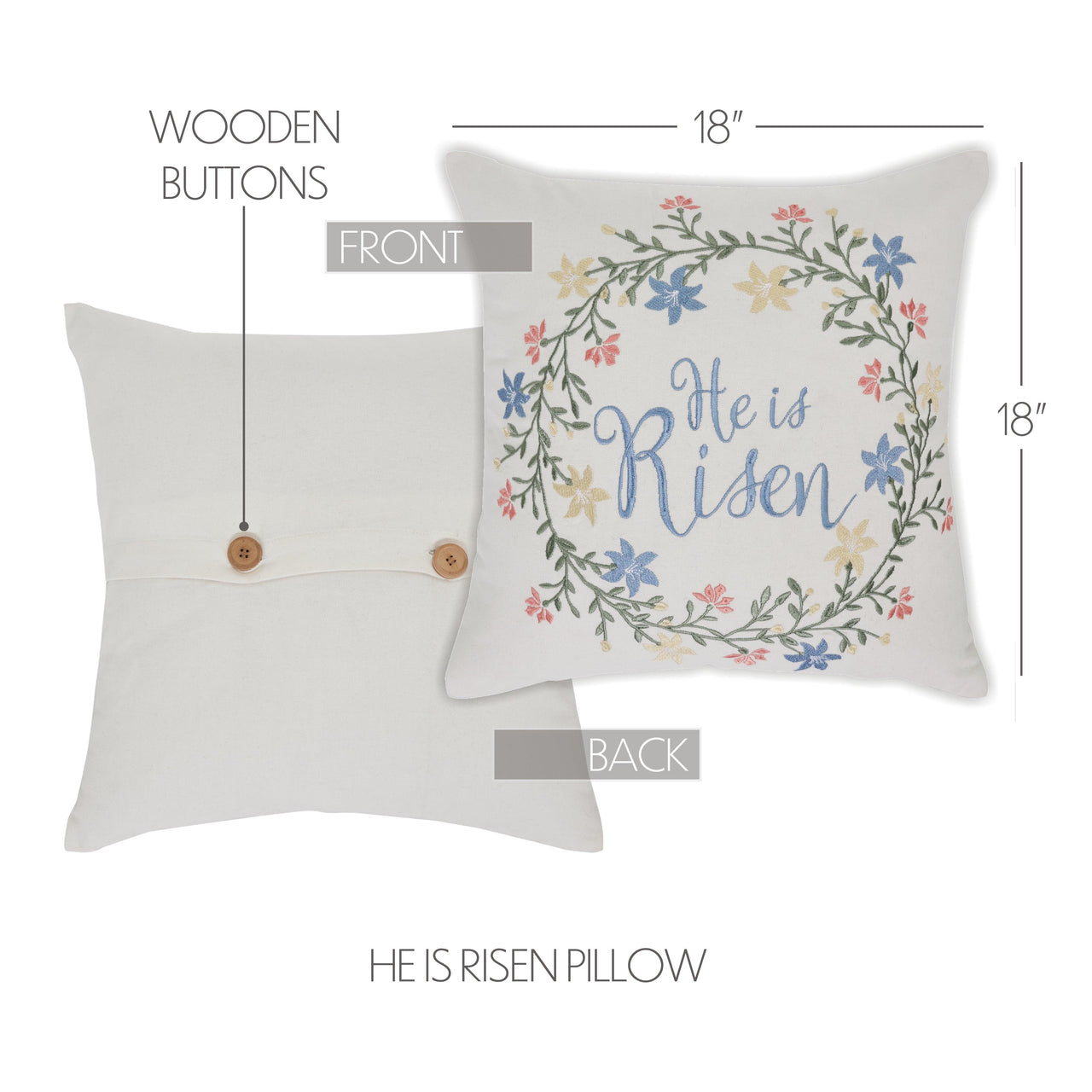 He is Risen Pillow 18x18 - The Fox Decor