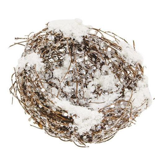 Snowy Sparkle Bird Nest - The Fox Decor