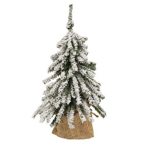 Flocked Mini Downswept Tree With Burlap Base 15 - The Fox Decor