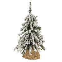 Flocked Mini Downswept Tree With Burlap Base 15 - The Fox Decor