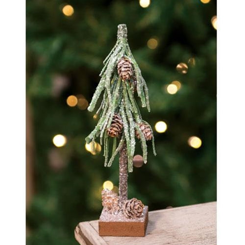 Glittered Pinecone Tree 8" - The Fox Decor