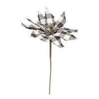 Black & White Buffalo Check Poinsettia Spray - The Fox Decor