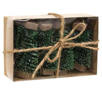 12 Set Mini Frosty Bottle Brush Trees - The Fox Decor